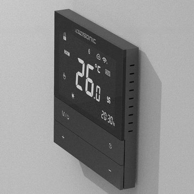Touch Screen Acqua Calore a pavimento Sala termostato Tipo pianoforte Tasto carico massimo 3A Acqua